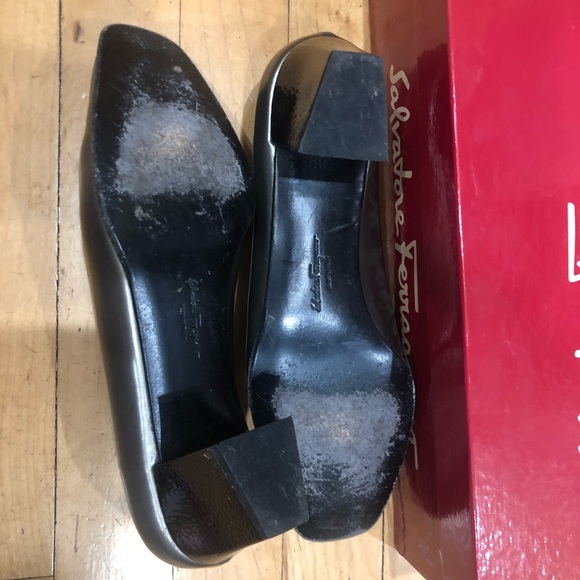 Ferragamo Bronze Block Heels - Picture 5 of 8